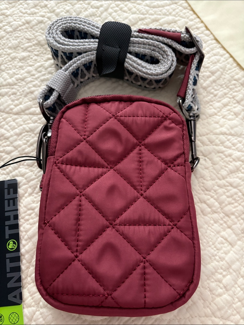 Quilted Crossbody Bag for All - Burgundy